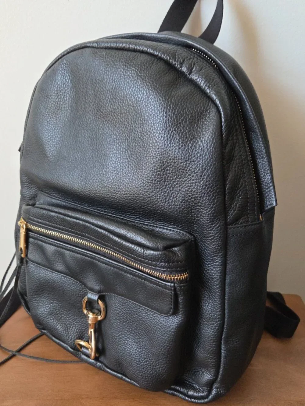 EUC LIKE NEW REBECCA MINKOFF PEBBLED GENUINE LEATHER LARGE BACKPACK BLACK